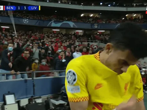 Le lanzan un palo a Luis Díaz en plena celebración de gol