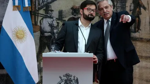 Los presidentes Gabriel Boric y Alberto Fernández en Buenos Aires.