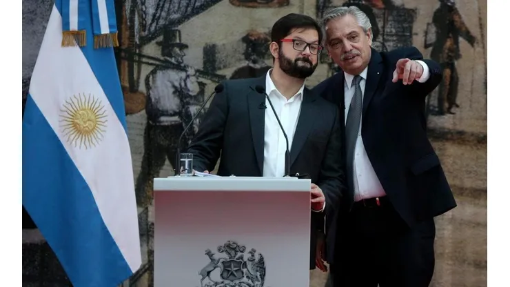 Los presidentes Gabriel Boric y Alberto Fernández en Buenos Aires.