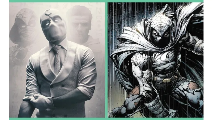 Moon Knight en la serie y Moon Knight en los cómics.