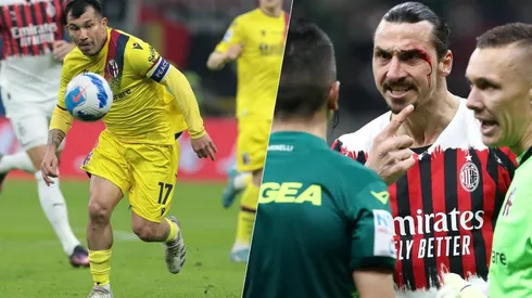 Gary Medel chocó de cabeza con Zlatan Ibrahimovic y ambos terminaron ensangrentados