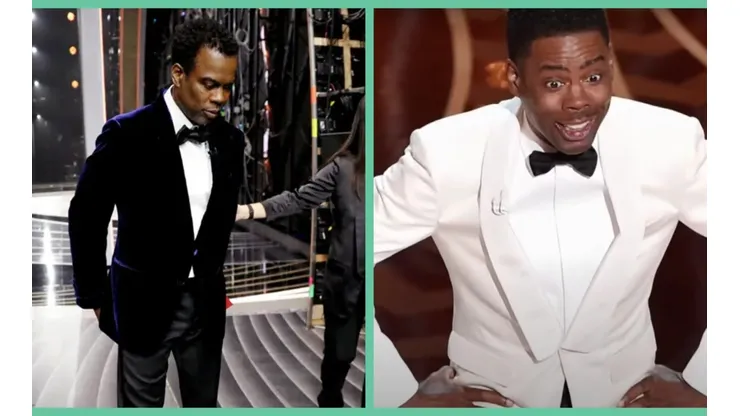 Chris Rock en 2022 y en 2016.