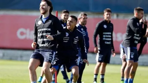 Ben Brereton en los entrenamientos de la Roja