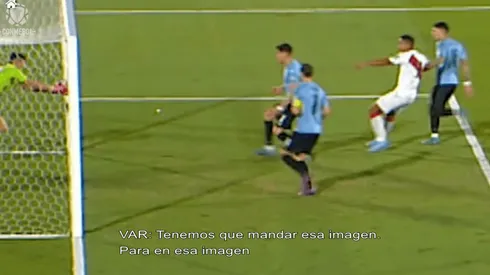 Con esta toma decidieron con no dar el gol a Perú frente a Uruguay.