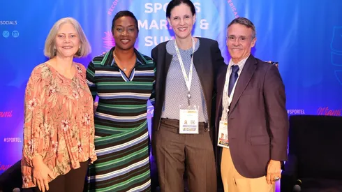 Anna Lockwood, Angela Suggs, Jose Sotolongo y Heidi Pellerano en Sportel en Miami.