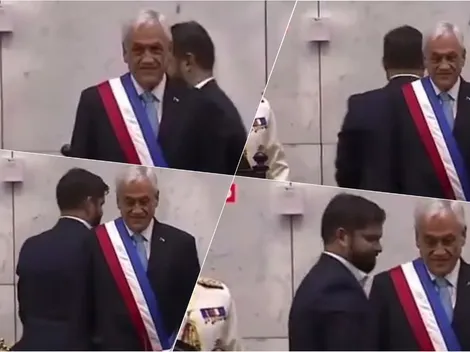 Pirueta de Boric detrás de Piñera se convierte en meme y sticker