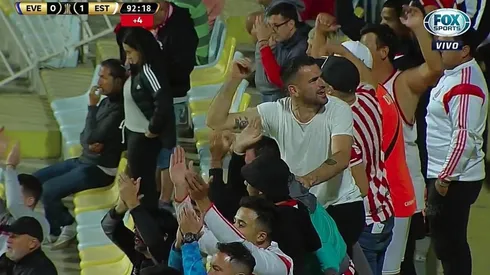 Daniel Sappa, arquero de Palestino e hincha de Estudiantes en el duelo contra Everton en Viña del Mar.