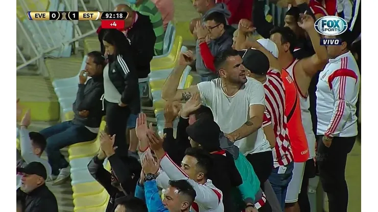 Daniel Sappa, arquero de Palestino e hincha de Estudiantes en el duelo contra Everton en Viña del Mar.