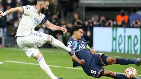 Benzema marcó un triplete frente al PSG