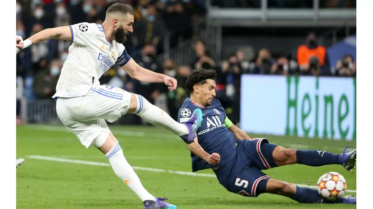 Benzema marcó un triplete frente al PSG