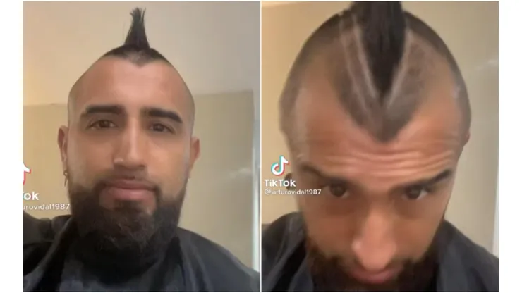 Arturo Vidal en el proceso de cambio de look.