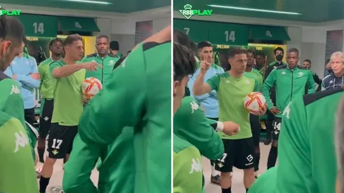 Joaquín fue el encargado de dar el el discurso en el camarín.