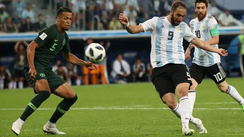 Gonzalo Higuaín frente a Nigeria en el Mundial de Rusia 2018