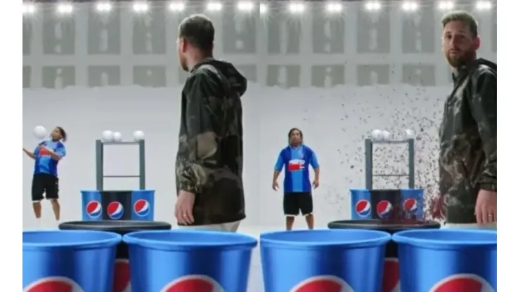Ronaldinho y Messi en el nuevo aviso comercial de Pepsi
