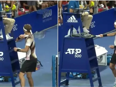Zverev descalificado tras agarrar a raquetazos la silla del juez