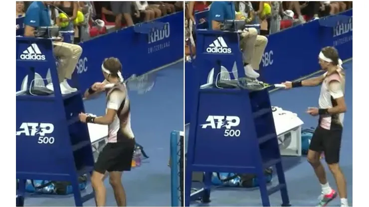 El germano reaccionó pésimo tras perder en dobles.