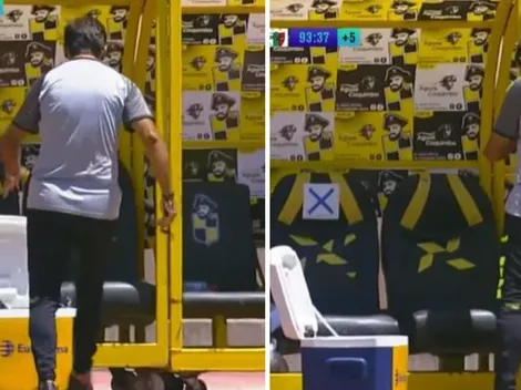 Gustavo Costas patea un cooler y se azota tres veces la cabeza