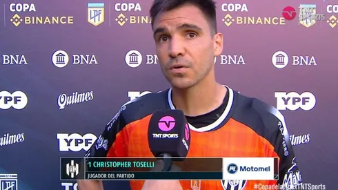 Cristopher Toselli fue elegido como la figura del encuentro en Argentina