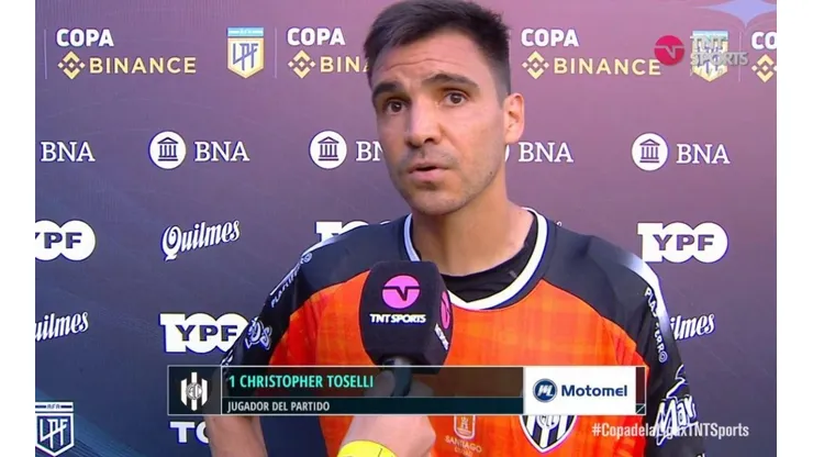 Cristopher Toselli fue elegido como la figura del encuentro en Argentina
