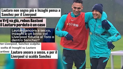 La Gazzetta dello Sport insiste que la decisión entre Lautaro Martínez y Alexis Sánchez se decidirá en los entrenamientos previos a Inter-Liverpool