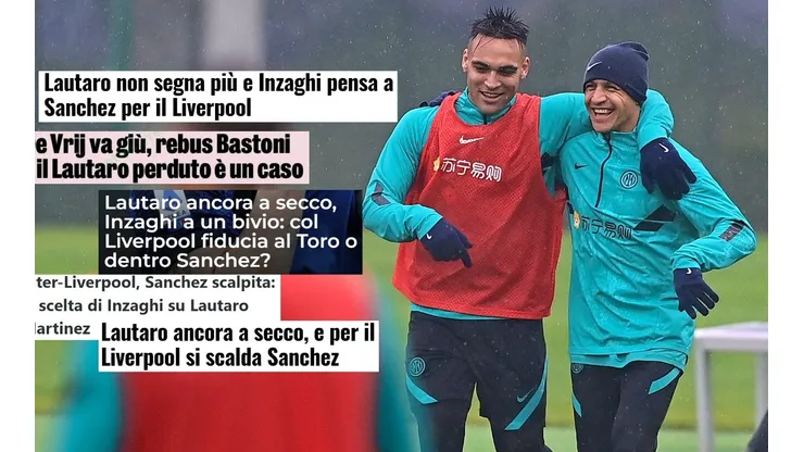 La Gazzetta dello Sport insiste que la decisión entre Lautaro Martínez y Alexis Sánchez se decidirá en los entrenamientos previos a Inter-Liverpool