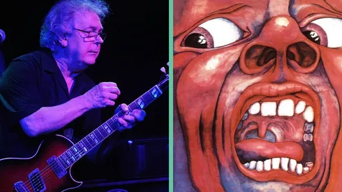 Ian McDonald y la inolvidable portada del disco In the court of the King Crimson.