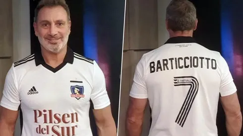 Barticciotto y la nueva camiseta de Colo Colo con el 7 en la espalda.