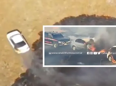 Insólito: hinchas provocan incendio masivo con bengalas