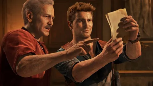 A la izquierda de la imagen está Sully, mientras que a la derecha está Nathan Drake