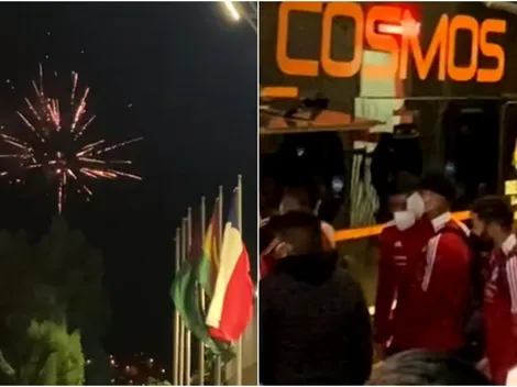 ¿Hostilidad? Chile es recibido con pirotecnia en Bolivia