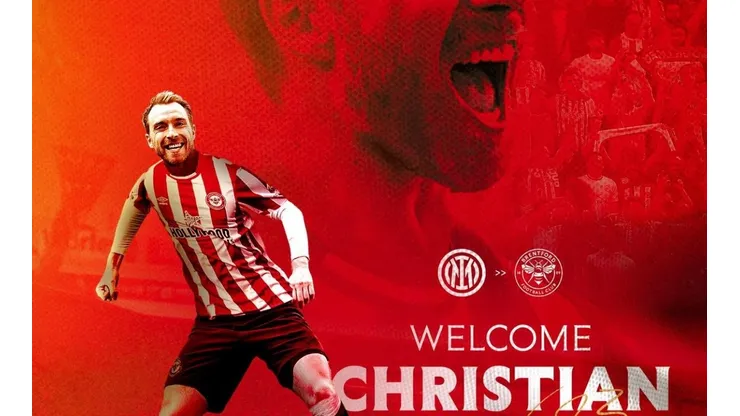 Brentford anunció la llegada de Christian Eriksen por lo que resta de temporada.