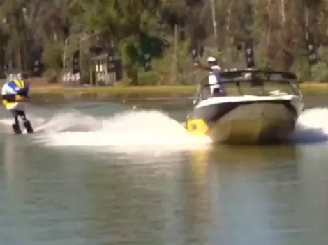 Fiu se luce con el esquí náutico en Los Morros