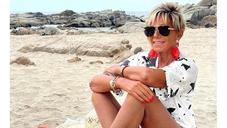 Raquel Argandoña en la playa.
