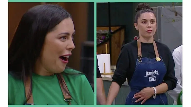 Daniela Aránguiz en dos momentos del capítulo de este jueves de El Discípulo del Chef.