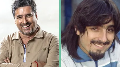 Jorge Zabaleta en la actualidad y con su personaje en Cerro Alegre.