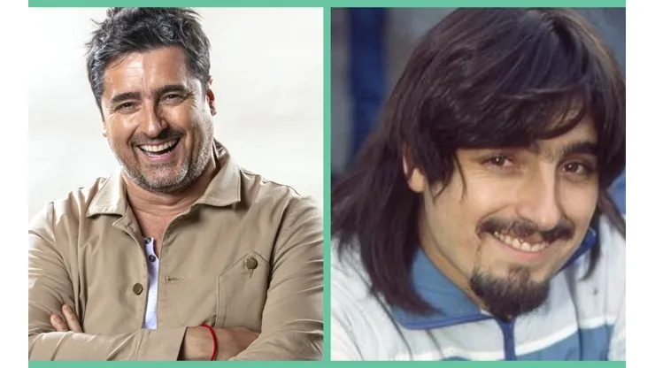 Jorge Zabaleta en la actualidad y con su personaje en Cerro Alegre.