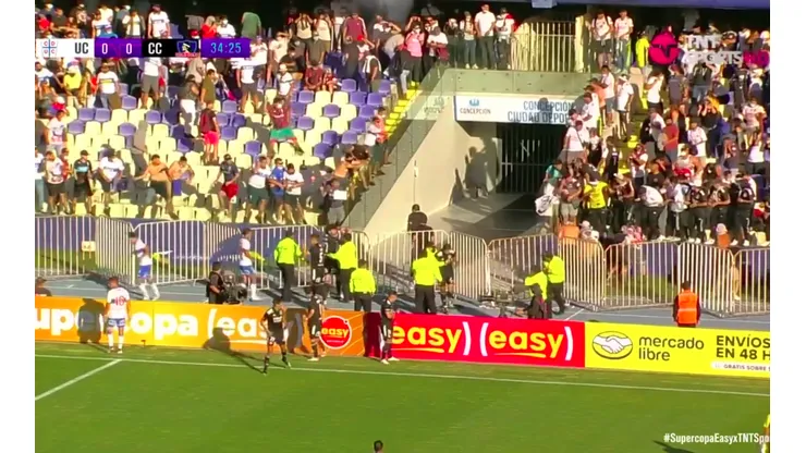 El partido se desarrollaba con total normalidad cuando tipos se enfrentaron en Andes.