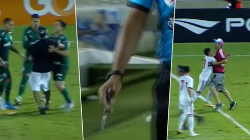 Encuentran cuchillo en la cancha tras invasión de hinchas en Brasil.