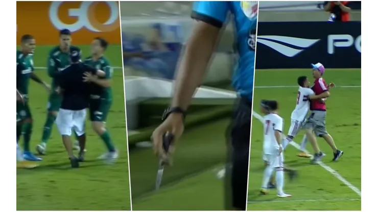 Encuentran cuchillo en la cancha tras invasión de hinchas en Brasil.