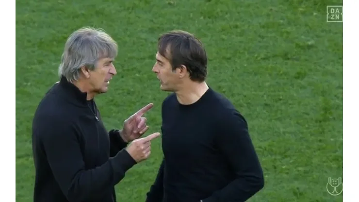 Cruce tenso entre Manuel Pellegrini y Julen Lopetegui tras el partido.