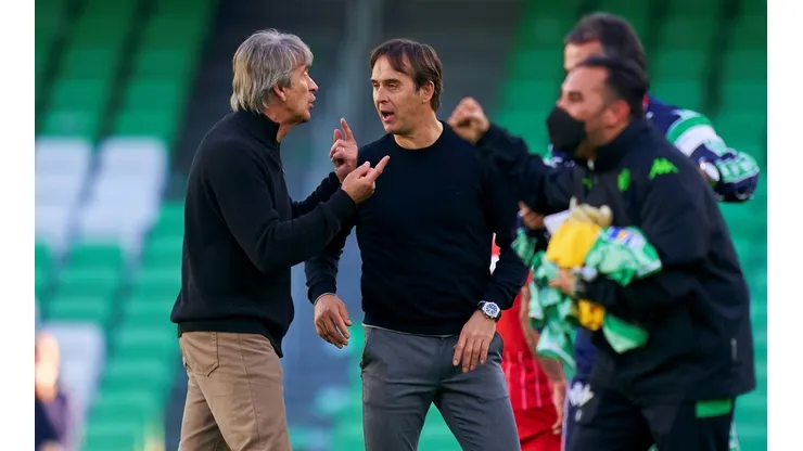 Manuel Pellegrini tuvo un acalorado debate con su colega sevillano, el ex seleccionador español Julen Lopetegui