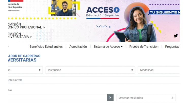 Buscador de carreras universitarias 2022