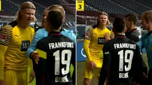 Erling Haaland tuvo un conato de pelea con Rafael Santos Borré.