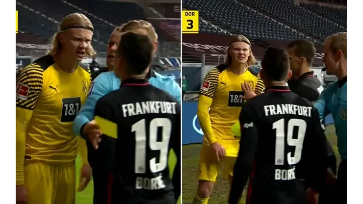 Erling Haaland tuvo un conato de pelea con Rafael Santos Borré.