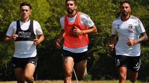 Pablo Solari, Emiliano Amor y Martín Lucero, uno de los refuerzos, en la pretemporada de Colo Colo.