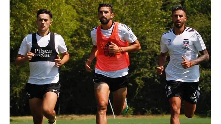 Pablo Solari, Emiliano Amor y Martín Lucero, uno de los refuerzos, en la pretemporada de Colo Colo.