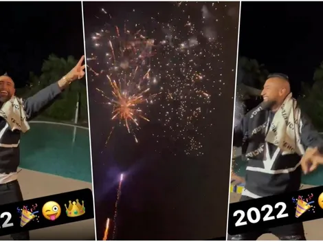Feliz Año Nuevo: Arturo Vidal goza lanzando fuegos artificiales