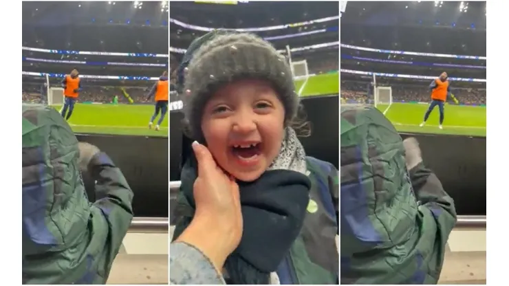 La mejor hincha del Tottenham y una tierna reacción al saludo de Son.