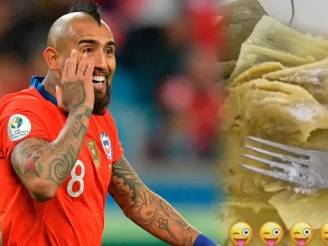 Vidal sube foto comiendo humitas y peruanos se bordan una estrella