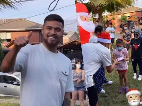 Paulo Díaz se viste de Pascuero para entregar regalos